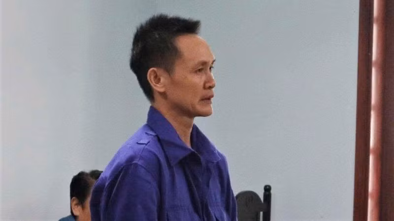 Bị cáo Nguyễn Trung Thành tại phiên tòa xét xử sơ thẩm.