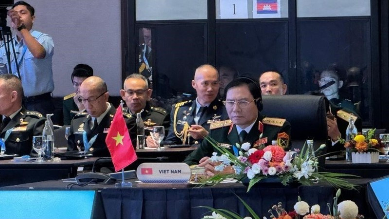 Đại tướng Nguyễn Tân Cương, Tổng Tham mưu trưởng Quân đội Nhân dân Việt Nam, tại Hội nghị ACDFM-22. (Ảnh: TTXVN)