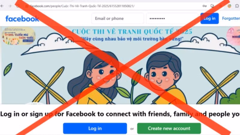 Một fanpage giả mạo do các đối tượng lừa đảo tạo lập để thu hút người dùng. (Ảnh chụp màn hình)