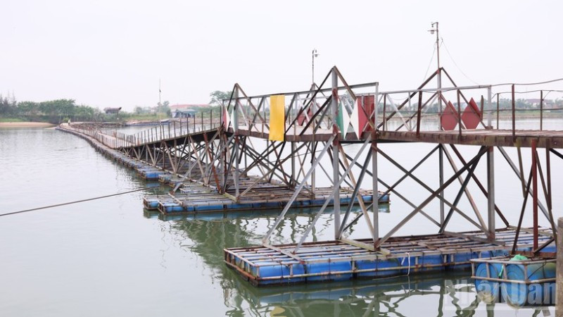 Cầu dân sinh Triệu Độ bắc qua sông Thạch Hãn nhiều năm nay phục vụ nhu cầu đi lại của người dân.