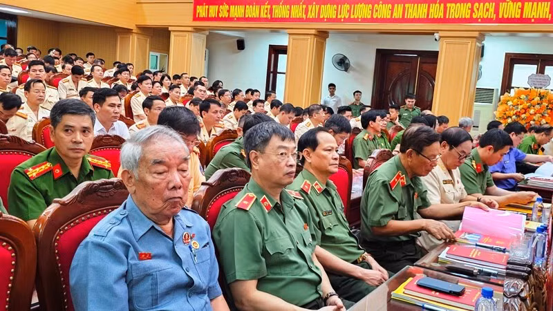 Các đại biểu tham dự Đại hội đại biểu Đảng bộ Công an tỉnh Thanh Hóa.