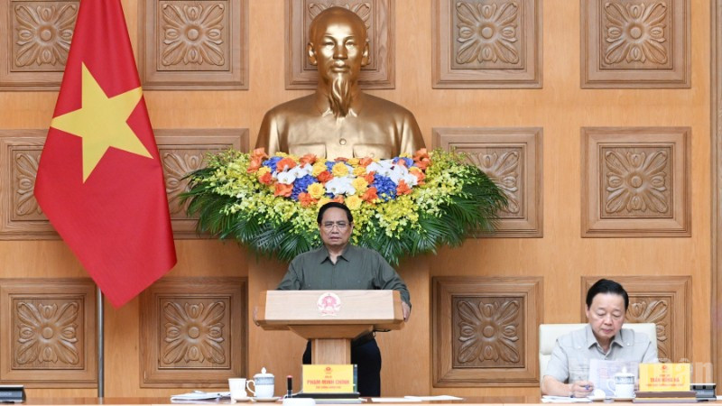 Thủ tướng Chính phủ Phạm Minh Chính chủ trì Phiên họp lần thứ 15 của Ban Chỉ đạo quốc gia về IUU. (Ảnh: TRẦN HẢI)