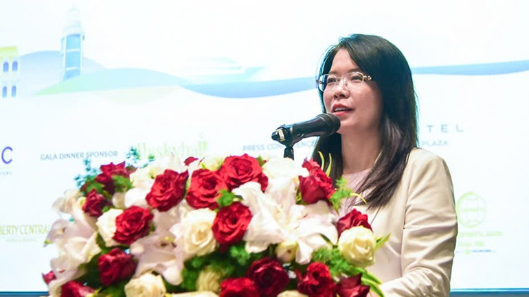 Bà Nguyễn Thị Ánh Hoa, Giám đốc Sở Du lịch Thành phố Hồ Chí Minh phát biểu tại buổi họp báo. (Ảnh: Ban tổ chức) z6905952568168-8b5550a8ac874d3cac94d3aedfb174f8.jpg
