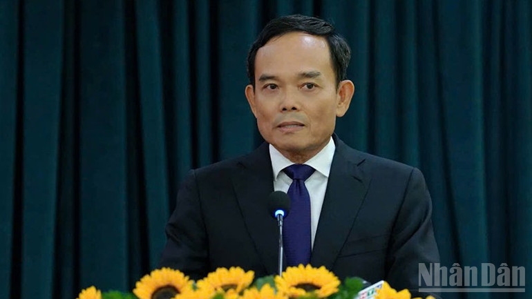 Đồng chí Trần Lưu Quang phát biểu tại Hội nghị. (Ảnh: THẾ ANH) ndo_br_z6941927242914-ca9bcd0479292c9aae4657bbf52e89cf.jpg