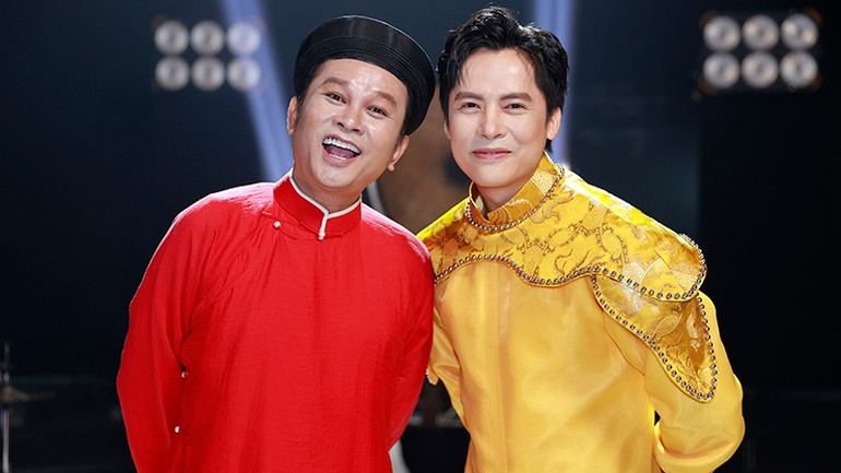 가수 민상과 인민예술가 후꾸옥. (사진: 등장인물 제공) nsnd-huu-quoc-minh-sang.jpg