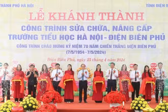 Hai địa phương tổ chức lễ khánh thành Trường tiểu học Hà Nội-Điện Biên Phủ sau sửa chữa, nâng cấp.