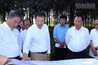Lãnh đạo Tỉnh ủy, Ủy ban nhân dân tỉnh Đồng Nai khảo sát khu vực quy hoạch đô thị sân bay Long Thành.