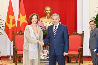 Tổng Bí thư Tô Lâm tiếp Tổng Giám đốc UNESCO Audrey Azoulay.