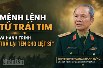Trung tướng Hoàng Khánh Hưng, Chủ tịch Hội Hỗ trợ gia đình liệt sĩ Việt Nam. (Ảnh có sử dụng yếu tố AI)