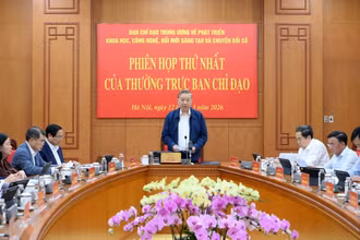 Tổng Bí thư Tô Lâm chủ trì Phiên họp thứ nhất năm 2026 của Thường trực Ban Chỉ đạo Trung ương về phát triển khoa học, công nghệ, đổi mới sáng tạo và chuyển đổi số. (Ảnh: ĐĂNG KHOA)