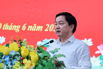 Bí thư Tỉnh ủy Long An Nguyễn Văn Quyết phát biểu chỉ đạo.