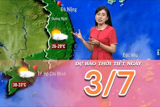 [Video] Dự báo thời tiết ngày 3/7/2025: Khu vực Bắc Bộ và Trung Bộ có mưa diện rộng 