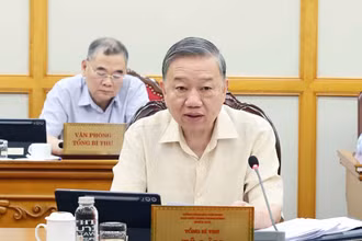 Tổng Bí thư Tô Lâm phát biểu tại cuộc họp. (Ảnh: TTXVN)