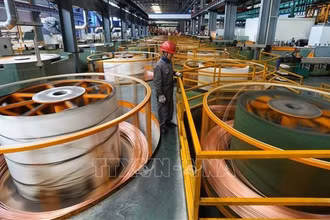 Đồng được sản xuất tại nhà máy ở tỉnh Chiết Giang, Trung Quốc. (Ảnh: THX/TTXVN)