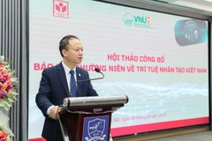 Giáo sư, Tiến sĩ Trần Xuân Tú, Viện trưởng Viện Công nghệ thông tin tại Hội thảo công bố báo cáo thường niên về trí tuệ nhân tạo tại Việt Nam 2025.