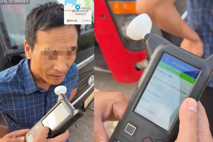 Tài xế Phạm Bá Thắng điều khiển phương tiện khi có nồng độ cồn.