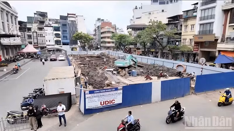 Hai bể điều tiết tại chợ Hàng Da dự kiến sẽ hoàn thành kỹ thuật trước ngày 30/4.