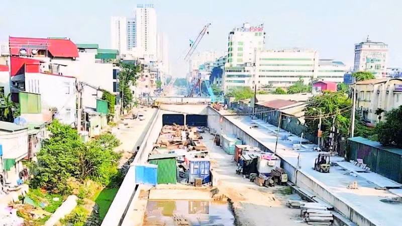 Hầm chui nút giao Giải Phóng-Kim Đồng. (Ảnh: MINH VÂN) 