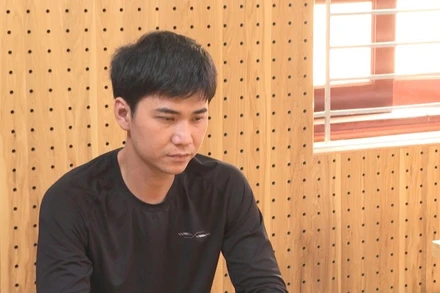 Đối tượng Đoàn Quốc Thái tại cơ quan điều tra.