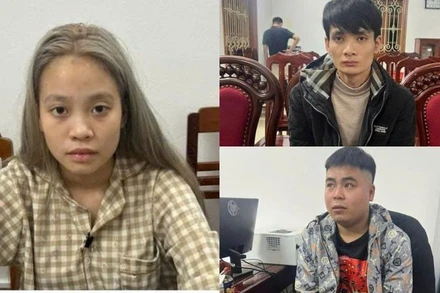 Đối tượng Đỗ Lệ Thủy, Nguyễn Hữu Tuấn (trên), Vi Văn Mạnh.