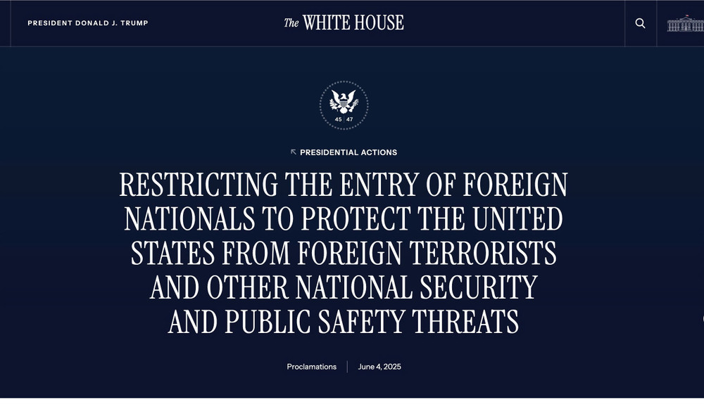 Lệnh cấm nhập cảnh của Tổng thống Donald Trump được đăng trên trang chính thức của Nhà Trắng.