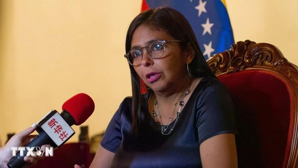 Tổng thống lâm thời Venezuela Delcy Rodriguez. (Ảnh: THX/TTXVN)