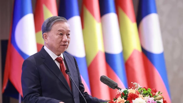 Tổng Bí thư Tô Lâm phát biểu tại sự kiện. (Ảnh: TTXVN)