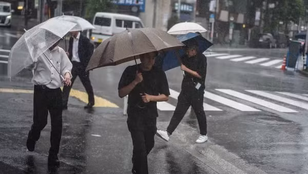 Một cơn bão gây mưa lớn tại Nhật Bản. (Ảnh: THX/TTXVN)