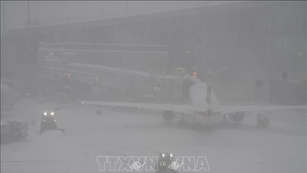 Tuyết rơi dày tại New York, Mỹ. (Ảnh: THX/TTXVN)