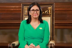 Bà Delcy Rodriguez tại lễ tuyên thệ nhậm chức Tổng thống lâm thời Venezuela, ở Caracas, ngày 5/1/2026. (Ảnh: THX/TTXVN) 