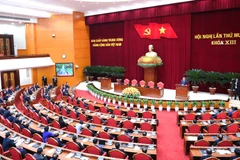 Phiên bế mạc Hội nghị lần thứ 14 Ban Chấp hành Trung ương Đảng khóa XIII. (Ảnh: ĐĂNG KHOA)