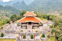 Đền thờ Chủ tịch Hồ Chí Minh trong Khu di tích quốc gia đặc biệt Pác Bó.