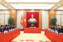 Tổng Bí thư Tô Lâm điện đàm với Tổng thống Hoa Kỳ Donald Trump. Ảnh: (THỐNG NHẤT/TTXVN)