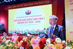 Tổng Bí thư Tô Lâm phát biểu chỉ đạo Đại hội đại biểu Đảng bộ Mặt trận Tổ quốc các đoàn thể Trung ương lần thứ I, nhiệm kỳ 2025-2030. (Ảnh: DUY LINH)