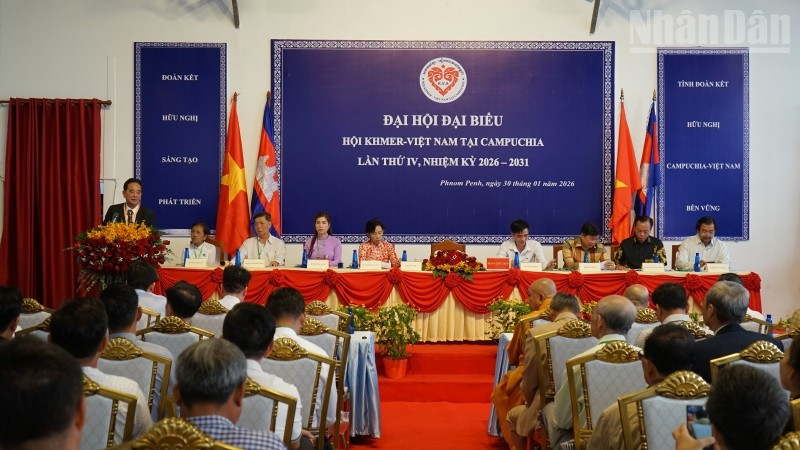 Đại hội đại biểu lần thứ IV của Hội Khmer-Việt Nam tại Campuchia (KVA). (Ảnh: ĐINH TRƯỜNG)