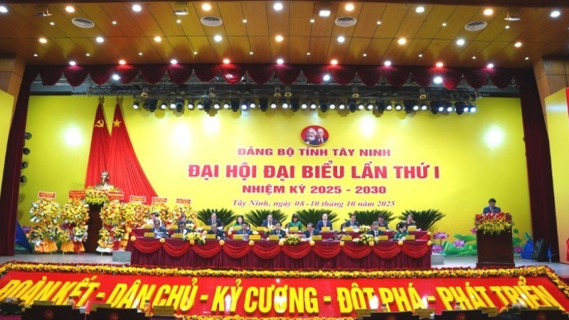 Khai mạc Đại hội đại biểu Đảng bộ tỉnh Tây Ninh lần thứ I, nhiệm kỳ 2025-2030 với chủ đề: “Đoàn kết-Dân chủ-Kỷ cương-Đột phá-Phát triển”.