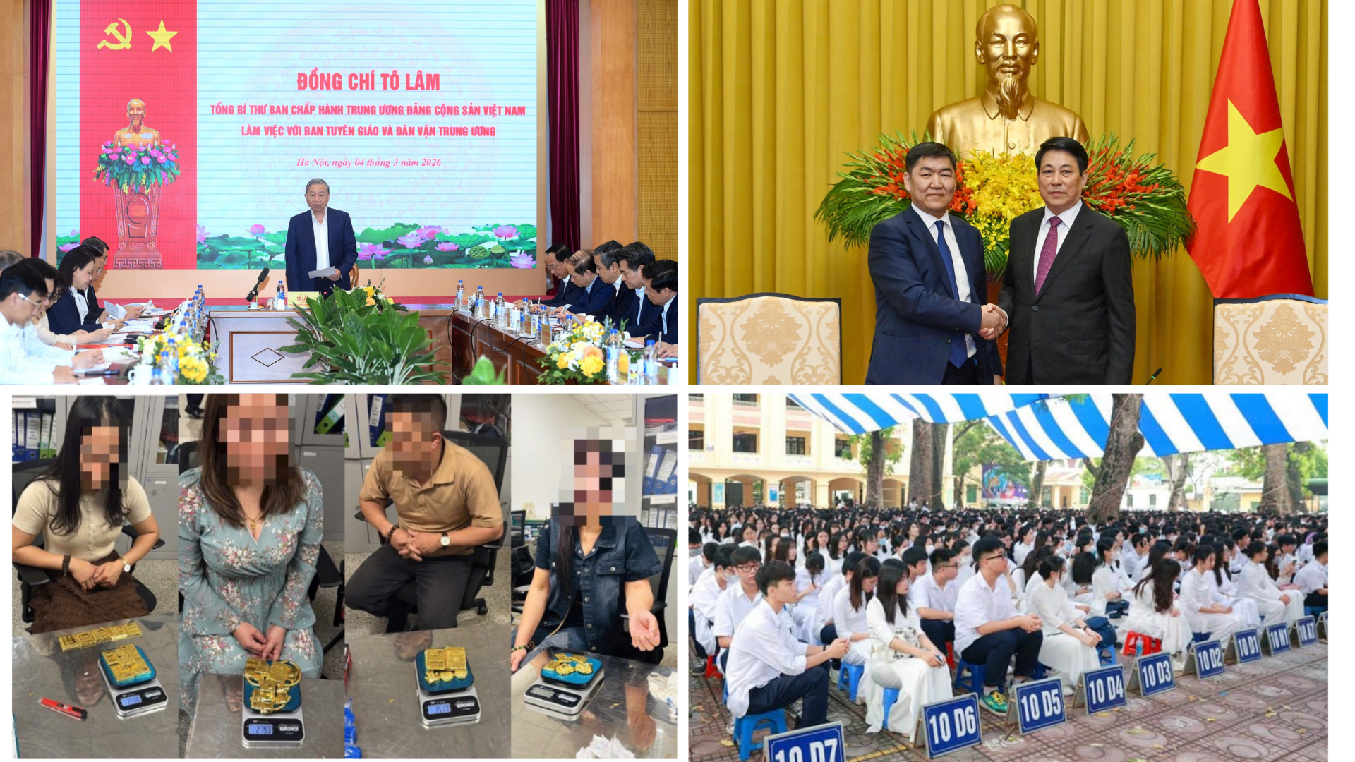 Tin nổi bật ngày 4/3: Tổng Bí thư Tô Lâm làm việc với Ban Tuyên giáo và Dân vận Trung ương; Không có chủ trương tiếp tục sắp xếp, sáp nhập các tỉnh, thành phố và đơn vị hành chính cấp xã