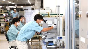 Dây chuyền sản xuất tại Công ty TNHH Panasonic System Networks Việt Nam (Khu công nghiệp Thăng Long). Ảnh: Quang Thái.