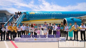 Lễ khai trương đường bay thẳng kết nối Nha Trang và Busan (Hàn Quốc) tại Cảng Hàng không quốc tế Cam Ranh.
