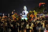 Đường hoa Bạch Đằng thành phố Đà Nẵng đêm 16/2 (29 Tết).