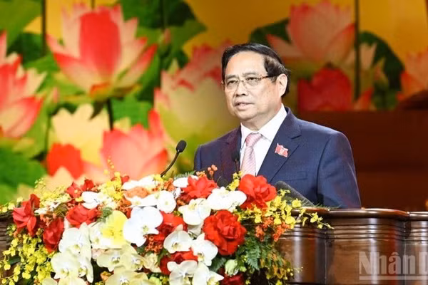 Thủ tướng Chính phủ Phạm Minh Chính phát động phong trào thi đua trong cả nước. (Ảnh: TRẦN HẢI)