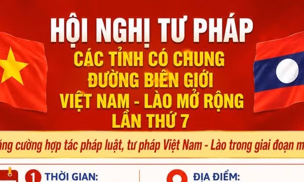Hội nghị Tư pháp các tỉnh có chung đường biên giới Việt Nam-Lào mở rộng lần thứ 7. (Nguồn: Bộ Tư pháp)