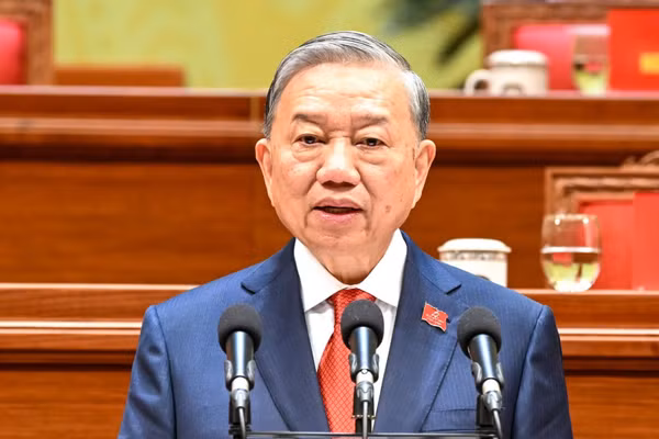 Tổng Bí thư Tô Lâm phát biểu tại phiên bế mạc Đại hội đại biểu toàn quốc lần thứ XIV của Đảng Cộng sản Việt Nam. (Ảnh: DUY LINH)