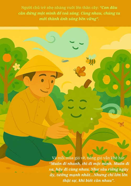 Tranh ngụ ngôn tuyên truyền về sầu riêng đạt chuẩn chất lượng. (Nguồn: DỰ ÁN "ĐỌC SÁCH CÙNG XÍCH LÔ")