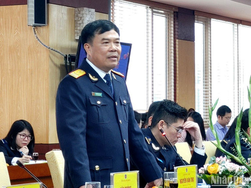 Phó Tổng cục trưởng Tổng cục Hải quan Nguyễn Văn Thọ phát biểu. (Ảnh: TRUNG HƯNG)