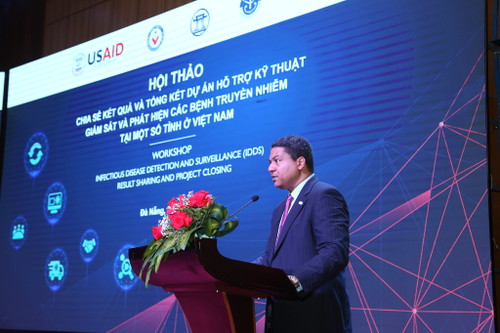 Giám đốc Chương trình Y tế của USAID Việt Nam Randolph Augustin phát biểu tại hội thảo. (Ảnh: USAID Việt Nam)