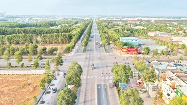 Một đoạn đường vành đai 4 được Bình Dương chủ động đầu tư. 