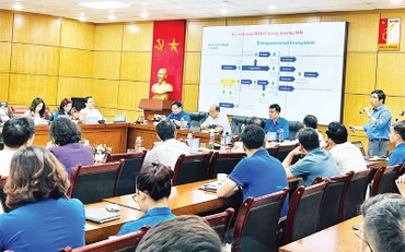 Các bạn trẻ tại diễn đàn "Vai trò tiên phong của Ðoàn Thanh niên trong thúc đẩy đổi mới sáng tạo và phát triển kinh tế số". 