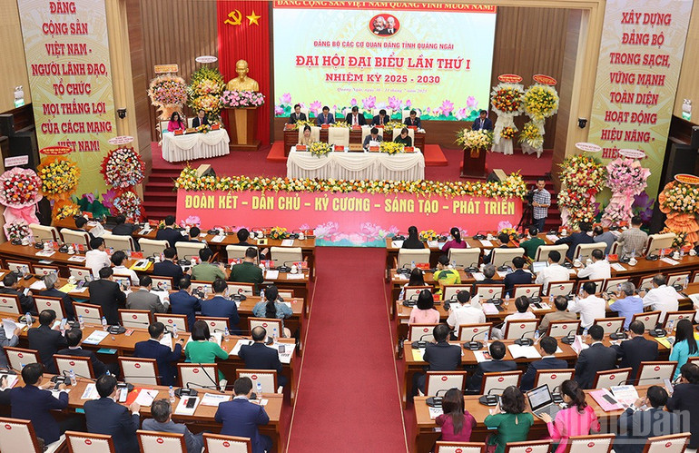 Quang cảnh Đại hội đại biểu Đảng bộ các cơ quan Đảng tỉnh Quảng Ngãi lần thứ nhất, nhiệm kỳ 2025-2030. ndo_br_img-1262.jpg