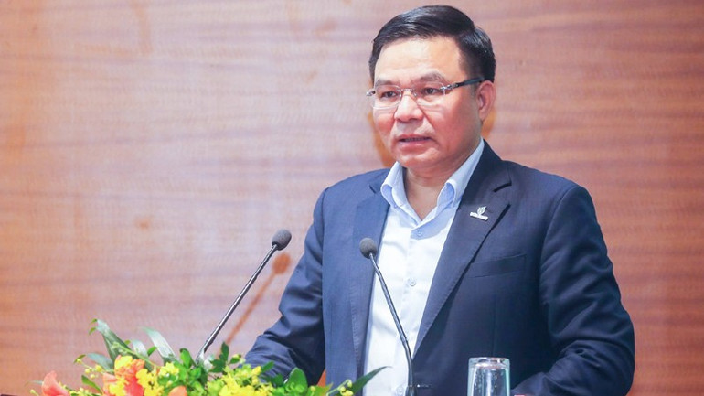 Chủ tịch Hội đồng thành viên Petrovietnam Lê Mạnh Hùng phát biểu tại lễ ký. 31.jpg
